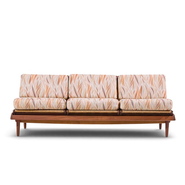 Brown Hans Olsen Model 161 Danish Teak and Cane Modular 2-Seat Sofa With Table - Pair For Sale - Image 8 of 18