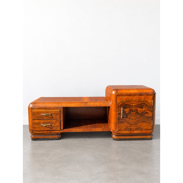 Art Deco Walnut Burl Entry Console Table, 1930s For Sale - Image 9 of 9