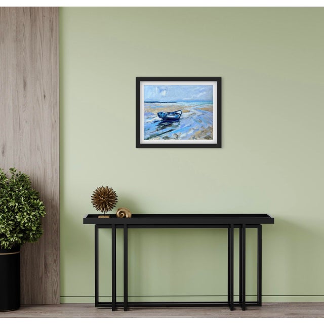 2020s Original Nautical Oil Painting – Waiting for the Tide For Sale - Image 5 of 13