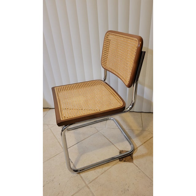 Italian Vintage Italian Chrome and Cane Cantilever Chair for Storehouse For Sale - Image 3 of 11