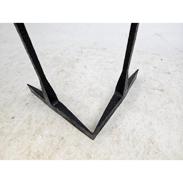 Black Brutalist Hammered Metal Double Candleholder, 1960s For Sale - Image 8 of 10