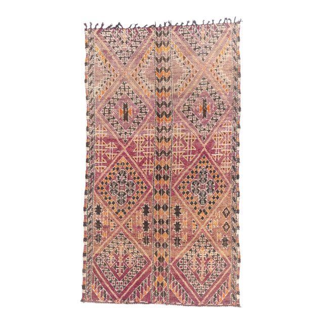 Vintage Zayane Beni M'Guild Moroccan Rug, 05'07 X 10'00 For Sale
