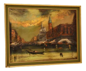Liner, Venetian Landscape, 1950, Oil on Canvas, Framed