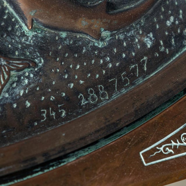 Vintage Spanish Embossed Copper Table by Malart, 1930 For Sale - Image 3 of 18