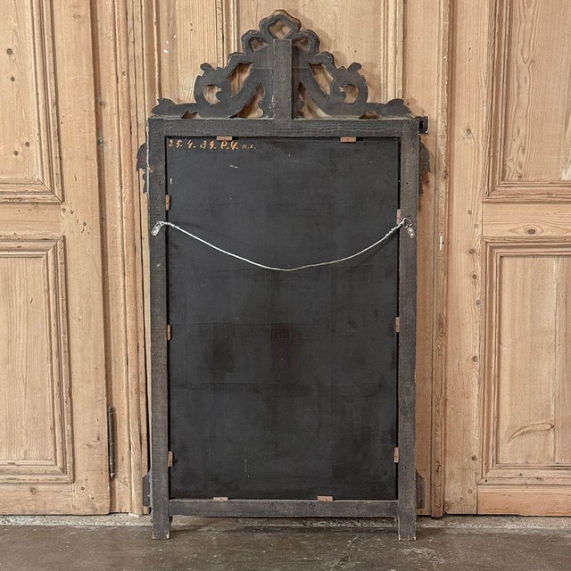 19th Century Italian Louis XVI Hand-Carved Giltwood and Painted Mirror For Sale - Image 18 of 18