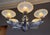 Metal Art Deco Opalescent Glass and Nickel-Plated Bronze Chandelier by Jean Gauthier for Petitot & Ezan, France, 1935 For Sale - Image 7 of 18