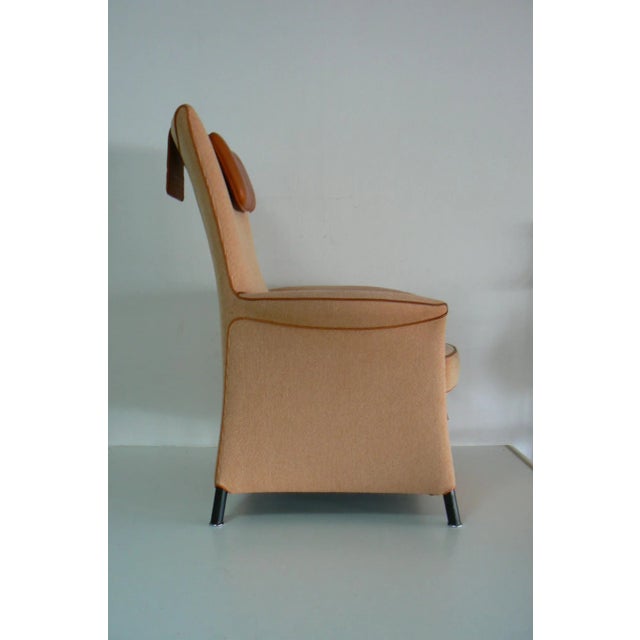 - Highback-Chair - Designed by Paolo Piva for Wittmann - Made in Austria - Cotton terracotta cover with brown leather...