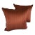Designer Custom Luxe Paprika Silk Strie 20" Pillows With Welting and Down Inserts - a Pair For Sale