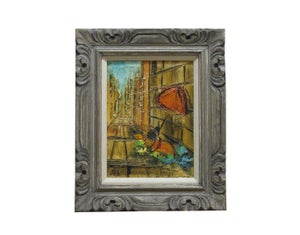 1950s Etta Benjamin Cien Original Oil on Board Parisian Street Scene