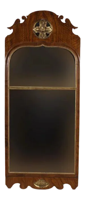 18th Century English Queen Anne Walnut Long Pier Mirror