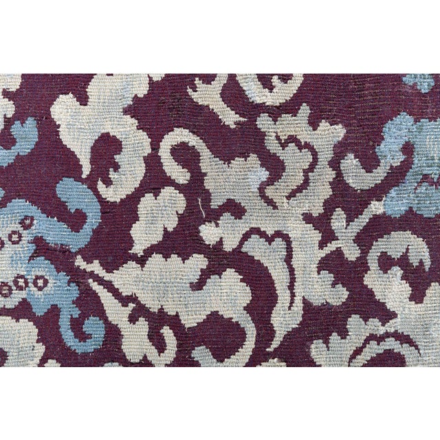 Blue Antique French Aubusson Rug For Sale - Image 8 of 9