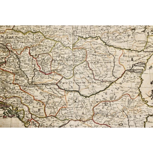 17th Century Hungary & Eastern Europe: A Large 17th C. Hand-Colored Map by Sanson & Jaillot, 1692 For Sale - Image 5 of 12