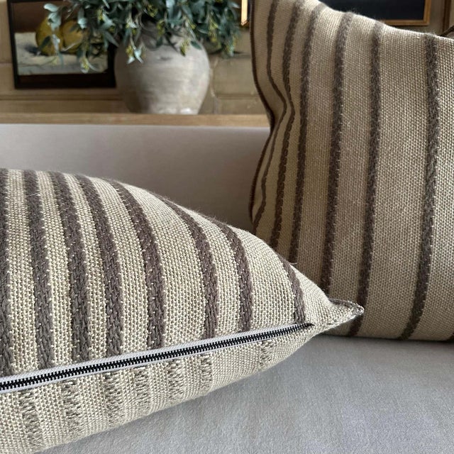 Not Yet Made - Made To Order Custom French Linen Embroidered Double Sided Pillow With Insert For Sale - Image 5 of 5