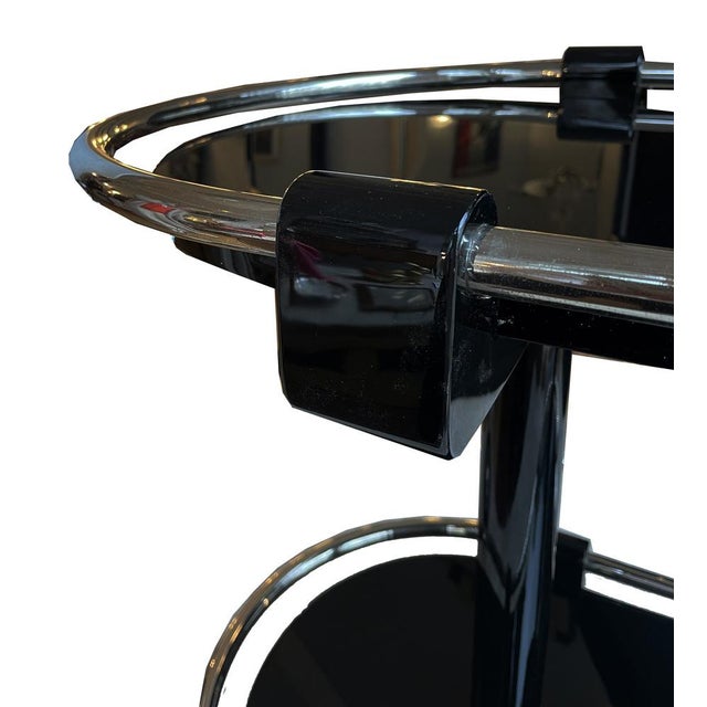 Art Deco Black Serving Bar Cart, 1930s For Sale - Image 11 of 13