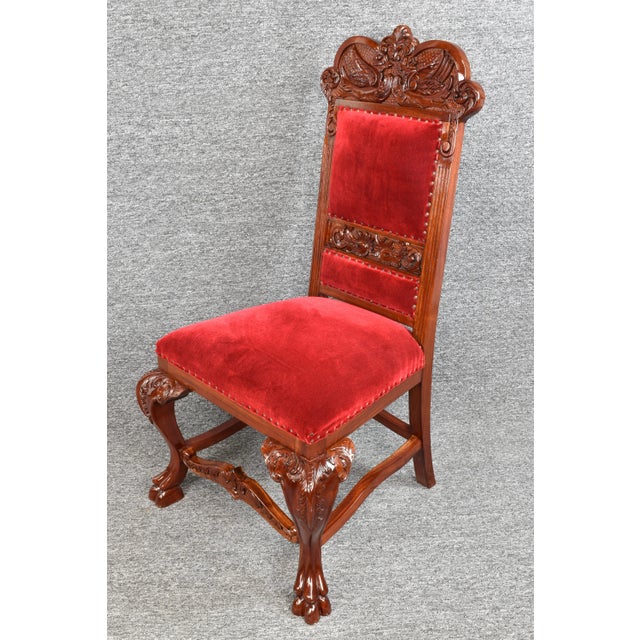 Vintage Renaissance Revival Style Fireside Accent Chair For Sale - Image 4 of 12