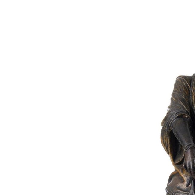 Sculpture - Knight Quetin Durward. Early 20th-century European sculpture in patinated antimony. Height: 42 cm.