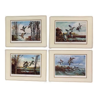 Vintage 1970s/1980s English Life Waterfowl Placemats- Set of 4 For Sale