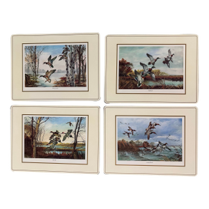 Vintage 1970s/1980s English Life Waterfowl Placemats- Set of 4