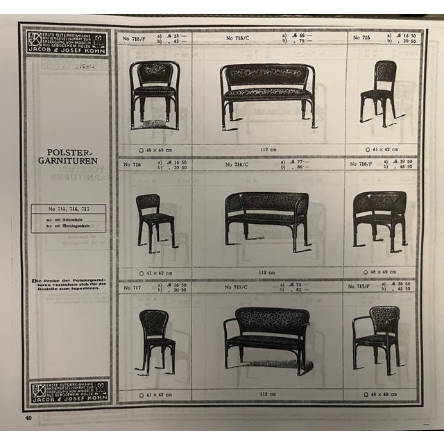 Secessionist Seating Group by Gustav Siegel for Jacob & Josef Kohn, Vienna, 1902, Set of 3 For Sale - Image 9 of 18