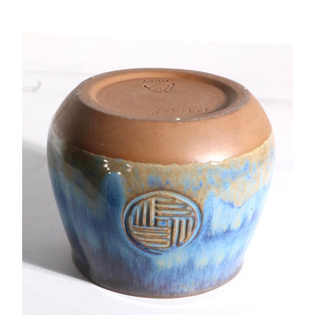 Mid 20th Century Danish Modern Crystalline Glaze Pottery Vase by Michael Anderson Bornholm 3 Herrings Mark For Sale - Image 10 of 10