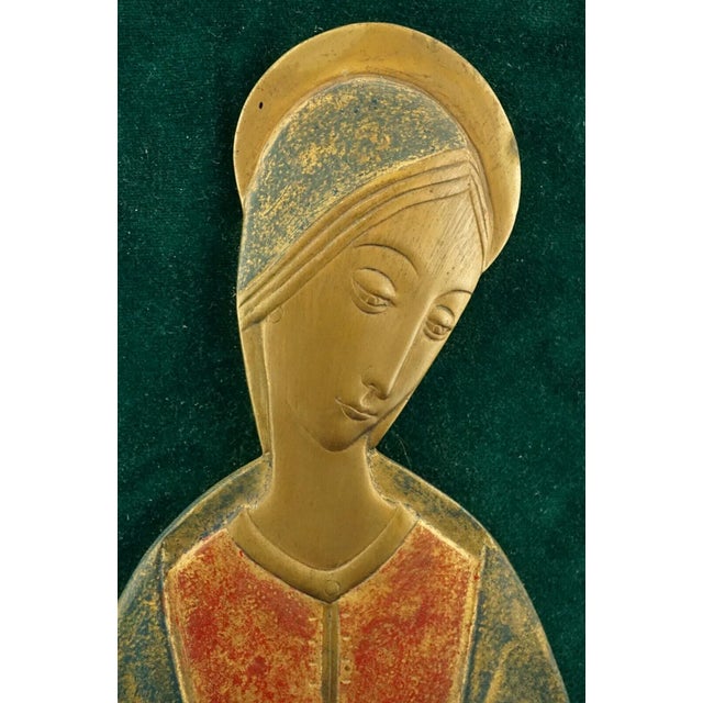 20th Century Gilded Bronze Plaque Sculpture Praying Madonna by Mario Gatti for Guido Reni, Italy, 1950s For Sale - Image 14 of 18