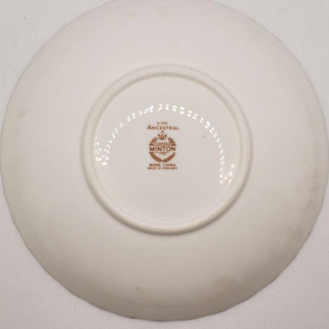 Minton English Minton Ancestral Bone China Floral Saucer or Trinket Dish - England For Sale - Image 4 of 4