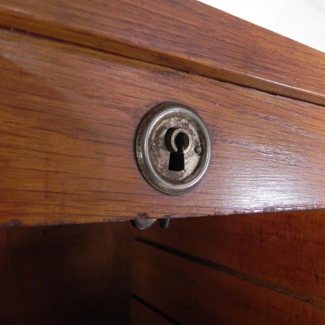 Industrial Oak Roller Shutter Cabinet, 1950s For Sale - Image 3 of 18