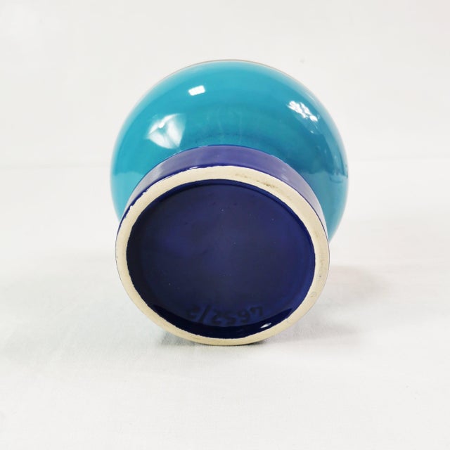 Blue Bauhaus Ceramic Vase by Georg Schmider for Zeller Keramik, Germany, 1950s For Sale - Image 8 of 12