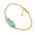 Contemporary Turquoise Enamel Floral Hamsa Hand Gold Vermeil Chain Bracelet For Sale - Image 3 of 8