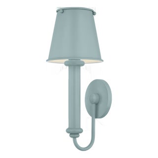 Mitzi Yara 6.5 in. 1 Light Wall Sconce in Soft Bisque and Dusk Blue Finish For Sale