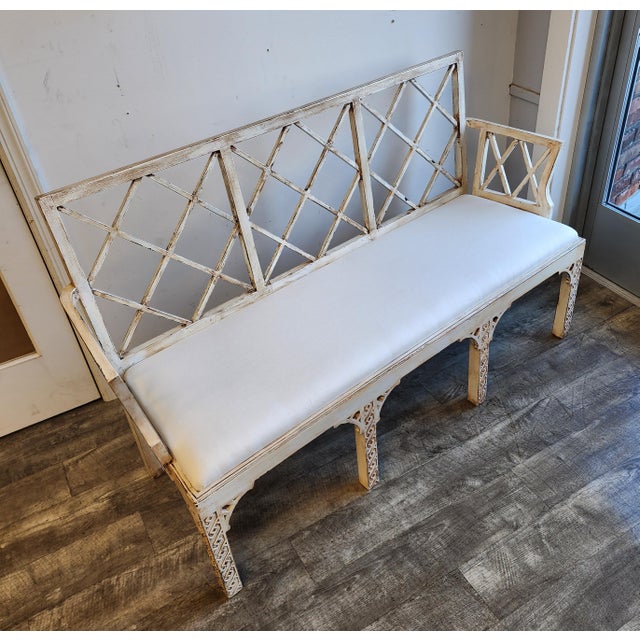 Vintage Fretwork Chinese Chippendale Bench/Settee For Sale In New York - Image 6 of 16