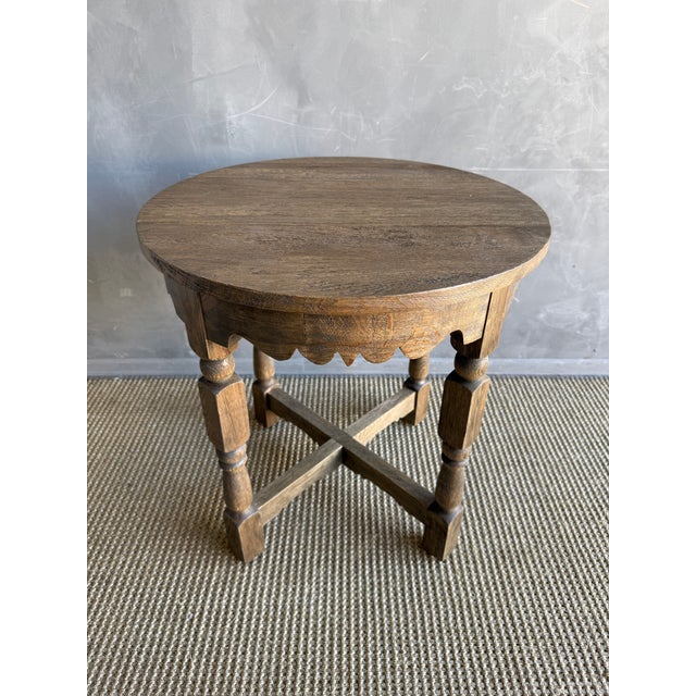 Hollins White Oak Side Table in Medium Oak Finish For Sale - Image 4 of 11