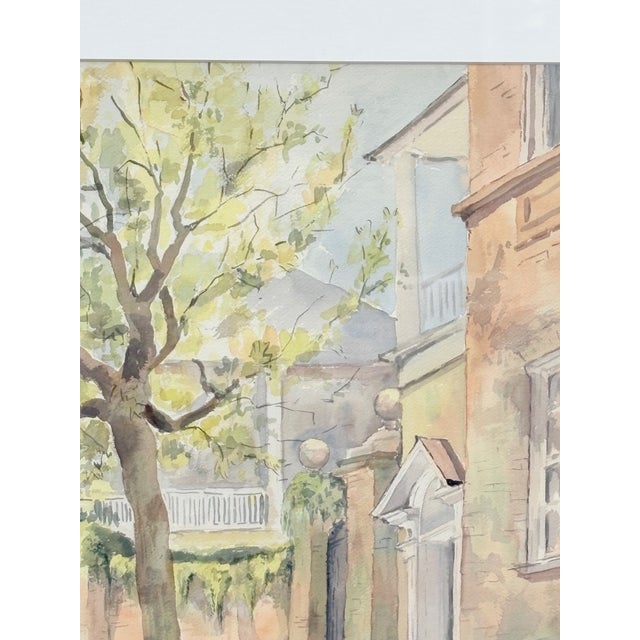 1990s 1990s Large Original Watercolor Painting of a Charleston Street Scene by Zenobia Stockton For Sale - Image 5 of 6