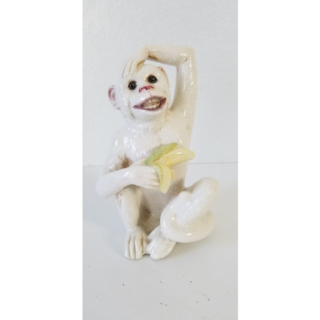 1970s Vintage Italian White Ceramic Monkey Figurine Chairish
