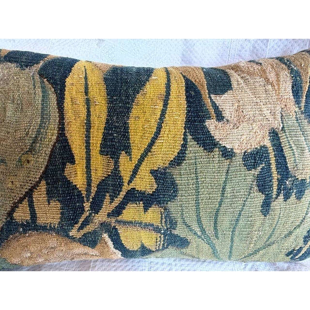 16th Century 16th Century Antique Brussels Verdure Tapestry Fragment Pillow For Sale - Image 5 of 7