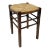 Antique English Wood Woven Rush Seat Stool For Sale