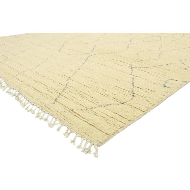 Contemporary Moroccan Area Rug with Cozy Boho Chic Style and Hygge Vibes 08'10 x 12'02. This hand knotted wool...