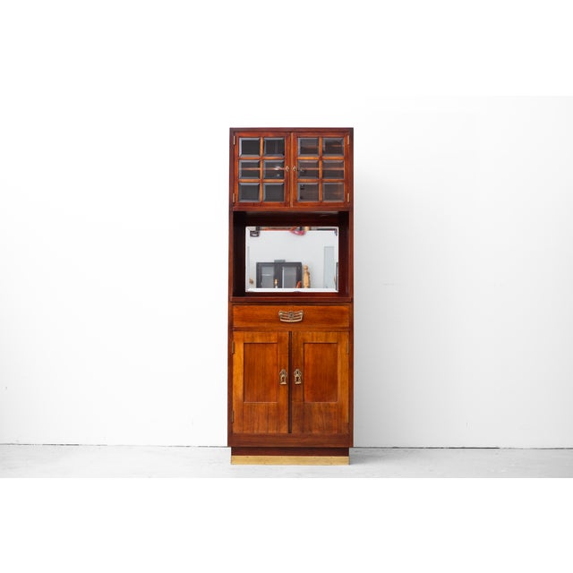 Object: pillar cabinet/sideboard design: based on josef hoffmann for the paris world exhibition (vienna, around 1900)...