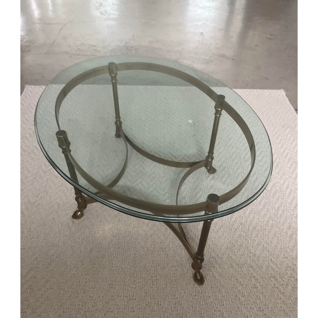 1960s Italian Brass & Glass Hooved Foot Oval Cocktail Table For Sale - Image 10 of 11