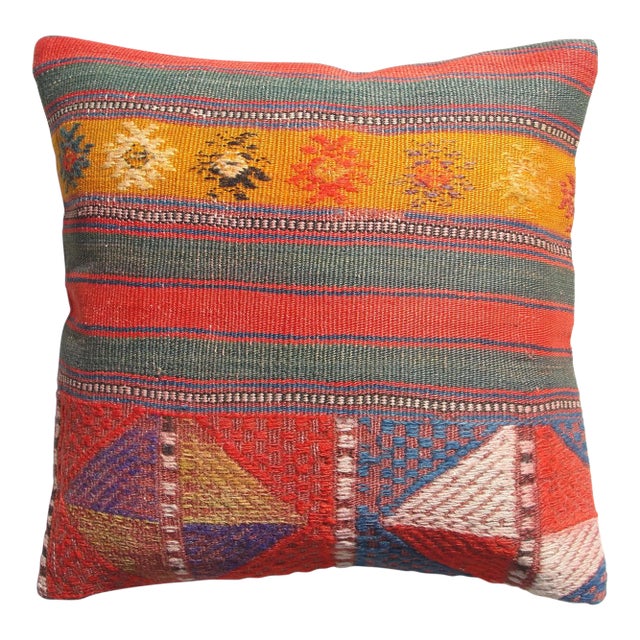 1970s Turkish Kilim Pillow Cover For Sale