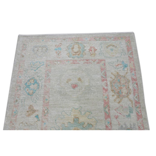 Early 21st Century Early 21st Century Multicolor Handwoven Turkish Oushak Rug 3'1" X 5'2" For Sale - Image 5 of 8