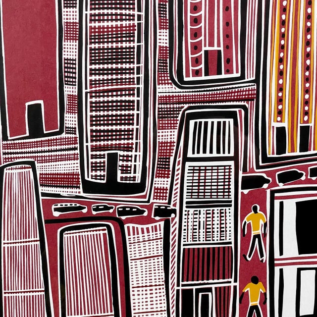 Brian Nyinawanga (Aboriginal Australian, B. 1935) - Visions of the City Screenprint, Signed (1993, Framed) For Sale - Image 4 of 11