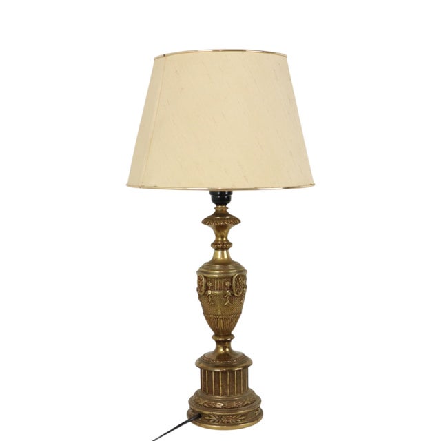Classic Empire French Brass Table Lamp, 1950s For Sale - Image 10 of 18