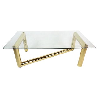 Karl Springer Tubular Brass "Z" Coffee Table For Sale