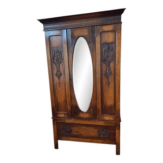 Mid 20th Century Vintage Armoire With Drawer For Sale