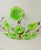 Vintage Green Murano Styled Glass Flush Mount Chandelier Floral Ceiling Light – Hand Painted 1970s For Sale - Image 10 of 11