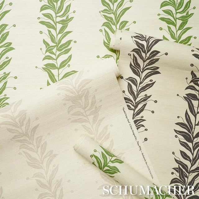 Not Yet Made - Made To Order Schumacher x Marian Mcevoy Tendril Stripe Sisal Wallpaper In Natural For Sale - Image 5 of 6