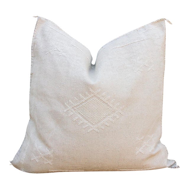 24" Dune Script Moroccan Silk Pillow For Sale