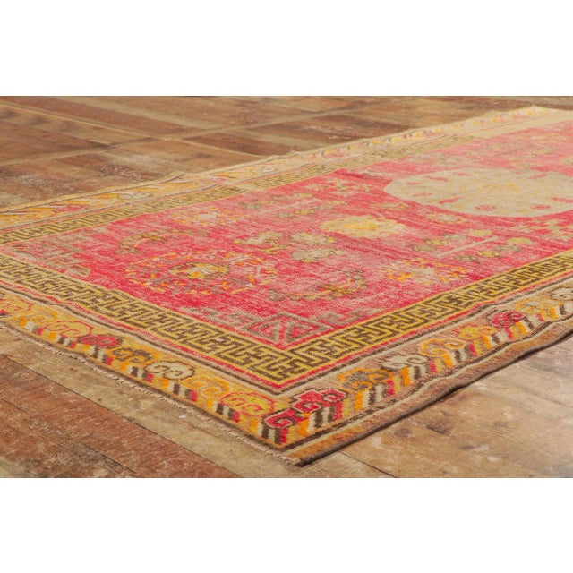 Distressed Vintage Turkish Khotan Rug - 04'08 X 08'06 For Sale In Dallas - Image 6 of 8