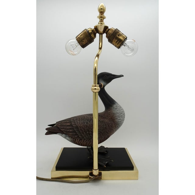 Metal Duck Table Lamp in Polished Brass, 1970s For Sale - Image 7 of 18